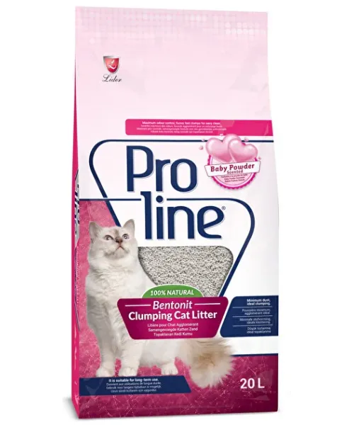 Proline Bebek Pudrası Kokulu Bentonit Kedi Kumu 20 Lt