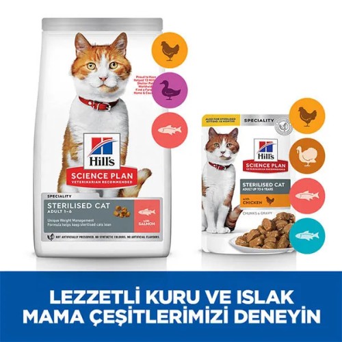 Hills Science Plan Somonlu Kısırlaştırılmış Yetişkin Kedi Maması 8 KG